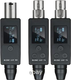 UHF Wireless XLR Transmitter and Receiver Plug-On Wireless Microphone System for