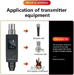 UHF Wireless XLR Transmitter and Receiver Plug-On Wireless Microphone System for