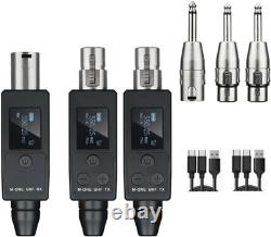 UHF Wireless XLR Transmitter and Receiver Plug-On Wireless Microphone System for