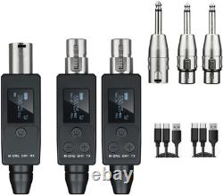 UHF Wireless XLR Transmitter and Receiver Plug-On Wireless Microphone System for