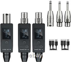 UHF Wireless XLR Transmitter and Receiver Plug-On Wireless Microphone System for