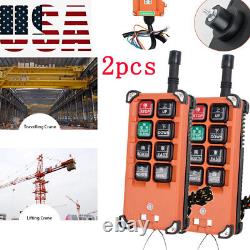 US? 2PCS Transmitter&Receiver Hoist Crane Radio Wireless Remote Control