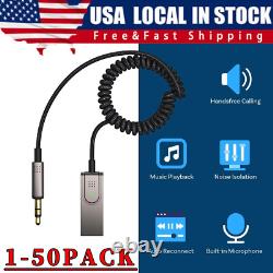 USA Aux to Bluetooth 5.1 Adapter 3.5mm Bluetooth Receiver Microphone for Car Lot
