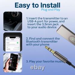 USA Aux to Bluetooth 5.1 Adapter 3.5mm Bluetooth Receiver Microphone for Car Lot