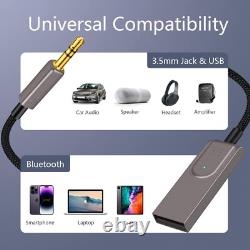 USA Aux to Bluetooth 5.1 Adapter 3.5mm Bluetooth Receiver Microphone for Car Lot