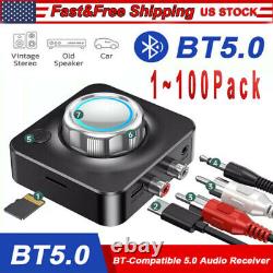 USA Bluetooth Transmitter Receiver Wireless 3.5mm Adapter AUX to 2RCA Audio lot