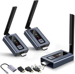 Upgraded Wireless HDMI 2 Receivers and Transmitter with LED Screen, up to 6 Rxs