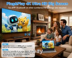 Upgraded Wireless HDMI Transmitter and 2 Receivers with LED Screen, up to 6 Rxs