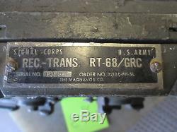 Used Receiver/Transmitter RT-68/GRC, 1950's Military Radio, Fair Cond