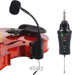 VT-5 Violin Microphone Wireless UHF Gooseneck Pick up Instrument Clip-On Mic Rec