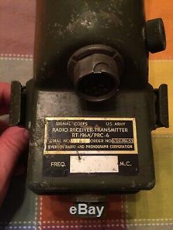 Vietnam US Army Military RT-196A/PRC-6 Receiver Transmitter Walkie Talkie Radio