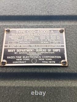 Vintage Cgq-43005-a Tbx-4 Military Receiver Transmitter #139t