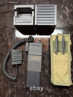 Vintage Military Rt 1594 An Prc 127 Radio Receiver Transmitter, Charger & Pouch
