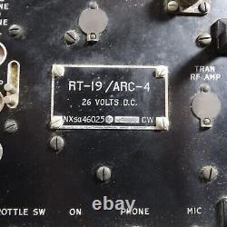 Vintage RT-19/ARC-4 Command Radio Receiver/Transmitter WWII NAVY Aircraft
