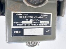 Vintage U. S. Army RADIO RECEIVER TRANSMITTER RT-196/PRC-6, Vietnam Era