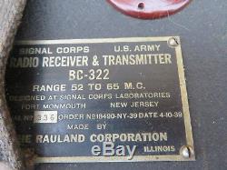 Vintage U. S. Army Signal Corps BC-222 & BC-322 Receiver & Transmitter with Handset