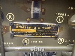 Vintage U. S. Army Signal Corps Receiver/Transmitter RT-77A/GRC-9 military Radio