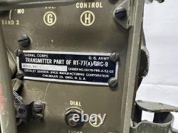 Vintage U. S. Army Signal Corps Receiver/Transmitter RT-77A/GRC-9 military Radio