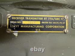 Vintage U. S. Army Signal Corps Receiver/Transmitter RT-77A/GRC-9 military Radio
