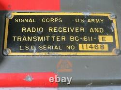 WWII Signal Corps US Army Radio Receiver Transmitter BC-611-E Walkie Talkie