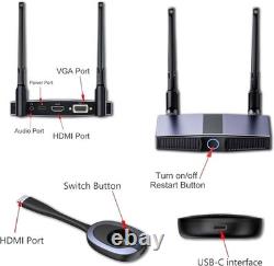 Wireless 1080p Transmitter and Receiver Kit Plug & Play Stable 2.4/5GHz HDMI VGA