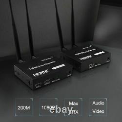 Wireless 200m 1080P HDMI Extender Transmitter Audio Video TV Receiver IR Remote