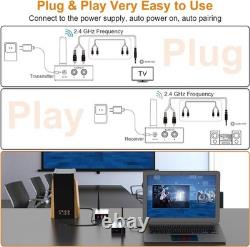 Wireless Audio Transmitter Receiver Kit 320ft Range/