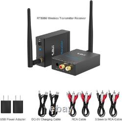 Wireless Audio Transmitter Receiver RCA AUX Long Range 320ft HiFi Audio Kit