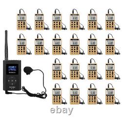 Wireless Audio Transmitter Tour Guide System 20 Receivers Meeting/Church/Museum