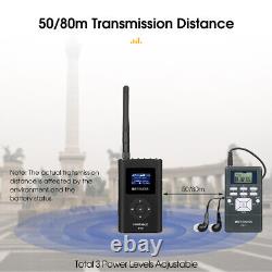 Wireless Audio Transmitter Tour Guide System 20 Receivers Meeting/Church/Museum