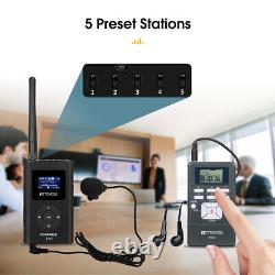 Wireless Audio Transmitter Tour Guide System 20 Receivers Meeting/Church/Museum