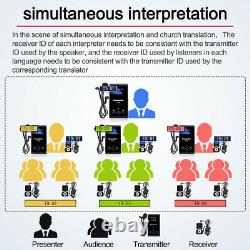 Wireless Church Translation System Microphone Transmitter Receiver Charge Case