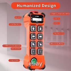 Wireless Crane Remote Control 8 Channel Hoist Controller with 2 Transmitters