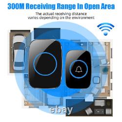 Wireless Doorbell Chime Waterproof Plugin Receiver Adjustable Volume 1000FT Kit