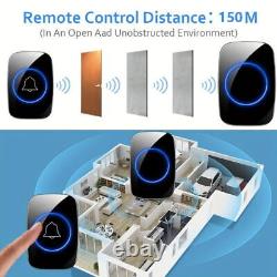 Wireless Doorbell Chime Waterproof Plugin Receiver Adjustable Volume 1000FT Kit