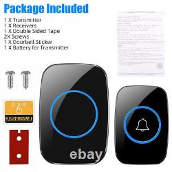 Wireless Doorbell Chime Waterproof Plugin Receiver Adjustable Volume 1000FT Kit