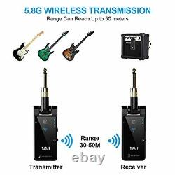 Wireless Guitar Transmitter Receiver, 1Mii 5.8GHZ Wireless Guitar System Transmi