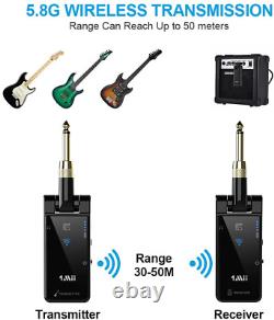 Wireless Guitar Transmitter Receiver, 1Mii 5.8GHZ Wireless Guitar System Transmi