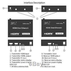 Wireless HDMI Extender 200m Transmitter 1080P Audio Video TV Receiver IR Remote