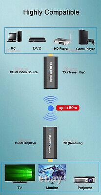 Wireless HDMI Extender Video Transmitter Receiver Screen Mirroring 1 PC To 2 TV