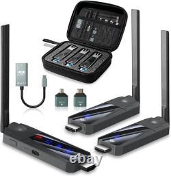 Wireless HDMI Transmitter and 2 Receivers, 100M/328FT with LED Display, 4K Input