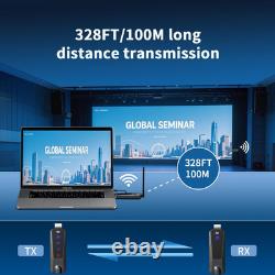 Wireless HDMI Transmitter and 2 Receivers, 100M/328FT with LED Display, 4K Input