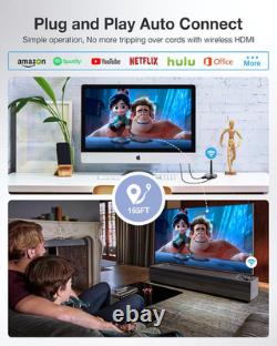 Wireless HDMI Transmitter and 2 Receivers, Plug and Play Multiple Tvs, 50M/165FT