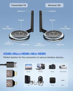 Wireless HDMI Transmitter and 2 Receivers, Plug and Play Multiple Tvs, 50M/165FT