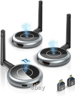 Wireless HDMI Transmitter and 2 Receivers, Plug and Play Multiple Tvs, 50M/165FT
