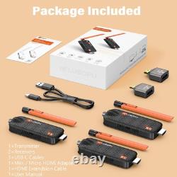 Wireless HDMI Transmitter and 2 Receivers, Support Up to 6 Receivers, 5.8G WE