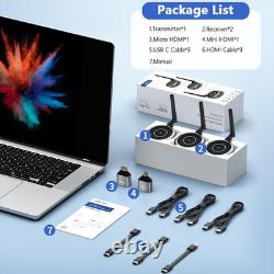 Wireless HDMI Transmitter and 2 Receivers up to 8 Receivers, Plug and Play, 5