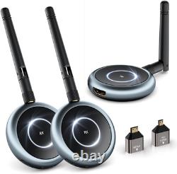 Wireless HDMI Transmitter and 2 Receivers up to 8 Receivers, Plug and Play, 5