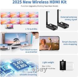 Wireless HDMI Transmitter and 4 Receivers, 2.4G/5G Plug & Play Portable Wirel