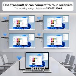 Wireless HDMI Transmitter and 4 Receivers, 2.4G/5G Plug & Play Portable Wireless